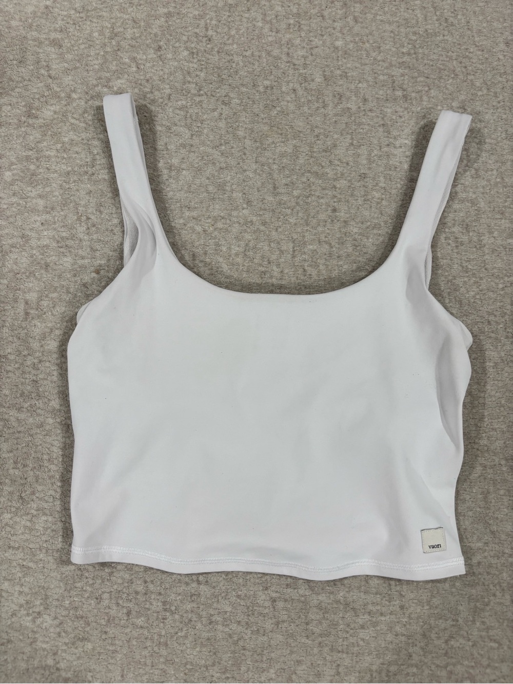 Vuori White Square-Neck Cropped Tank